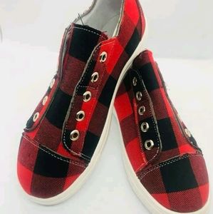 buffalo plaid canvas shoes